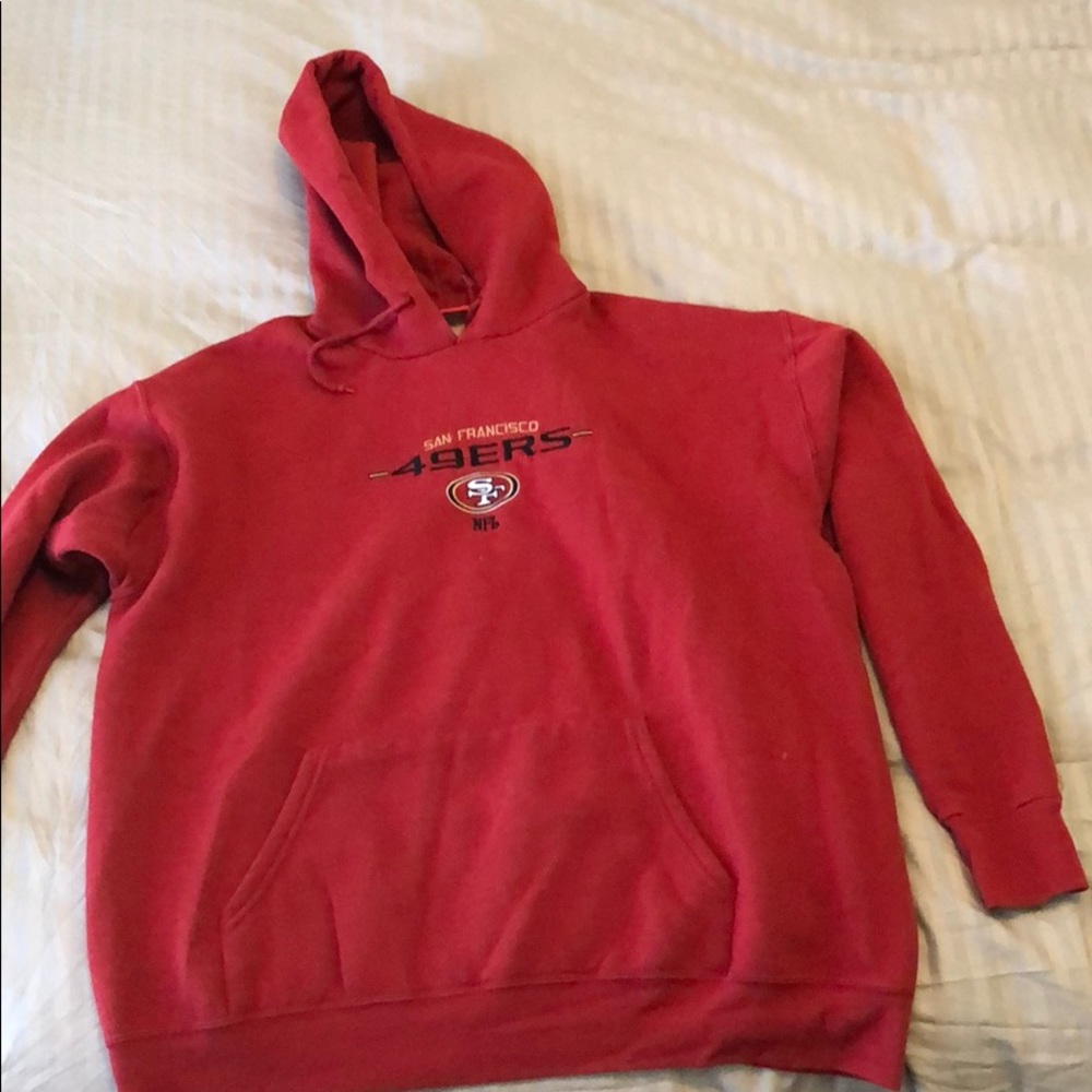 49ers hoodie embroidered logo Large